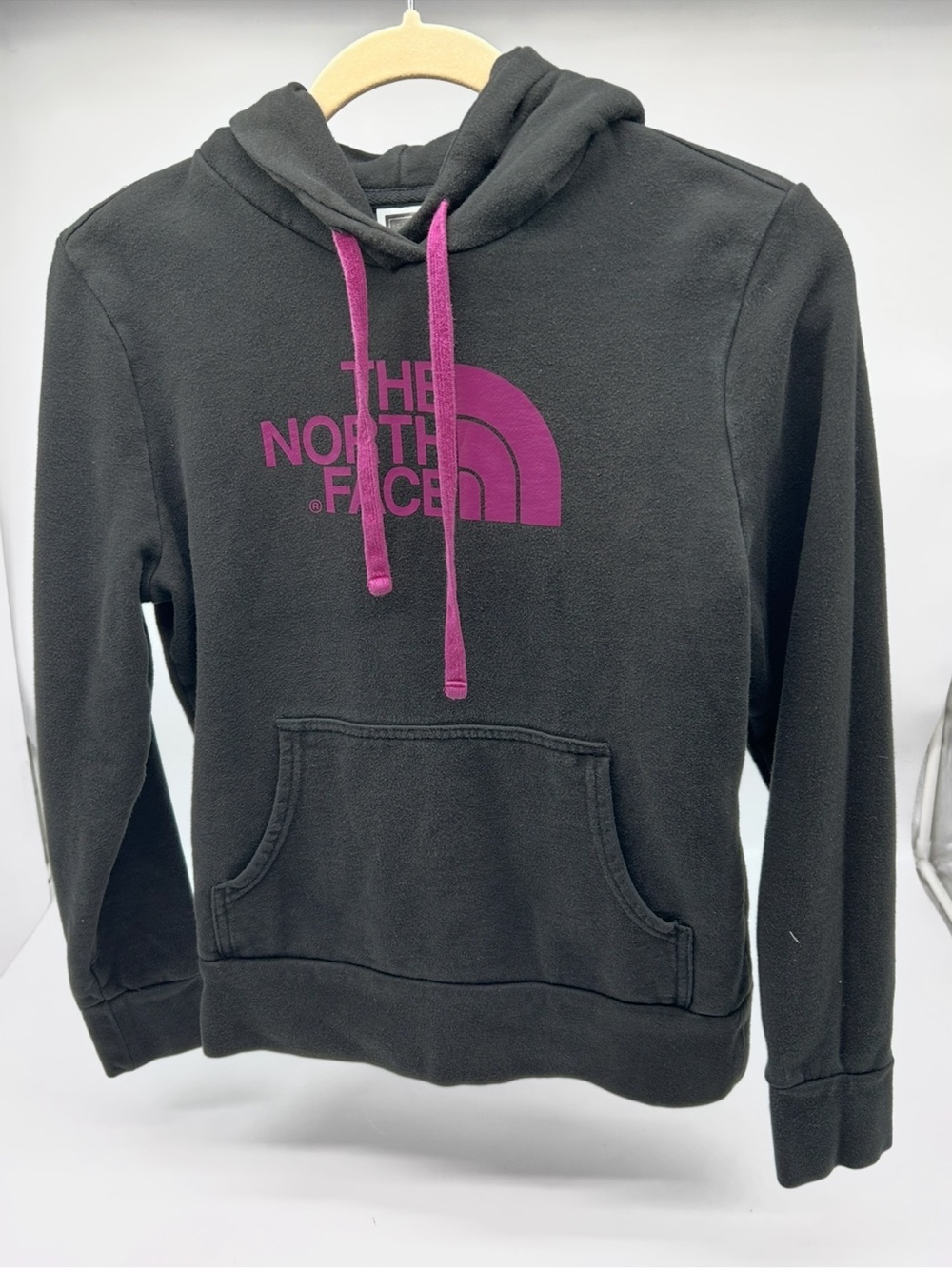 The North Face Black Hoodie with Pink Accent Small Petite